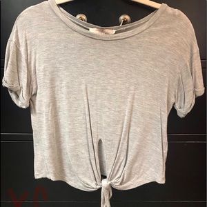 Grey Tied Crop Top